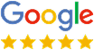 Google Reviews badge displaying five stars to showcase Bomba Plumbers’ customer reviews.