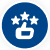 Blue five-star rating icon indicating customer satisfaction with Bomba Plumbers services.